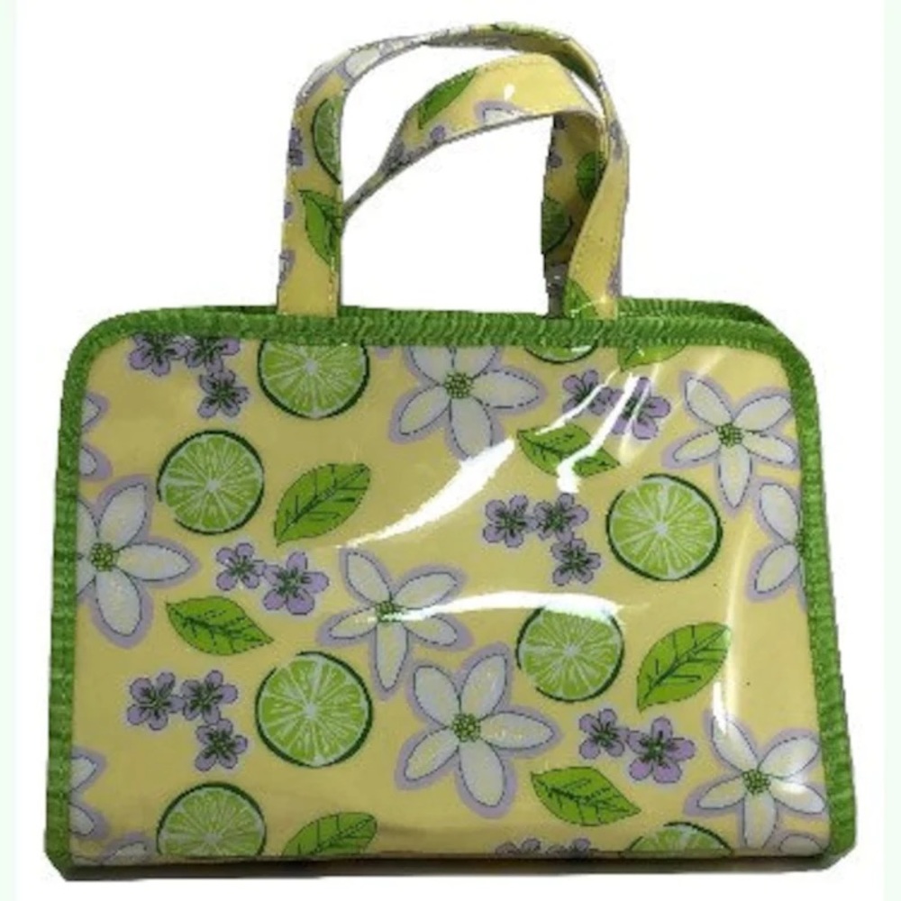 NWT Avon Travel Case New Green & Yellow Makeup Cosmetics Bag Pouch NEW